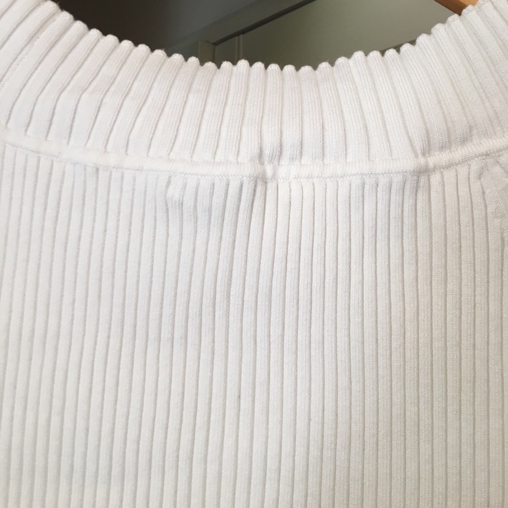 Events Cream Rib Knit Boat Neck S/S Top NWOT Size L - Picture 10 of 12